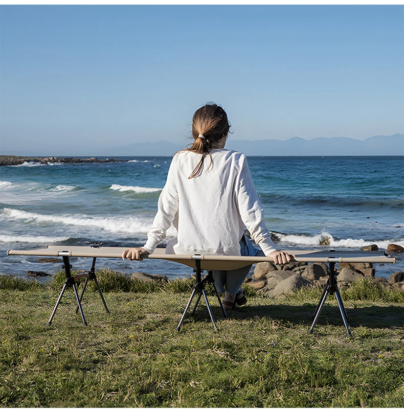 WESTTUNE Portable Folding Camping Cot – Ultralight Aluminum Sleeping Bed for Outdoor Travel